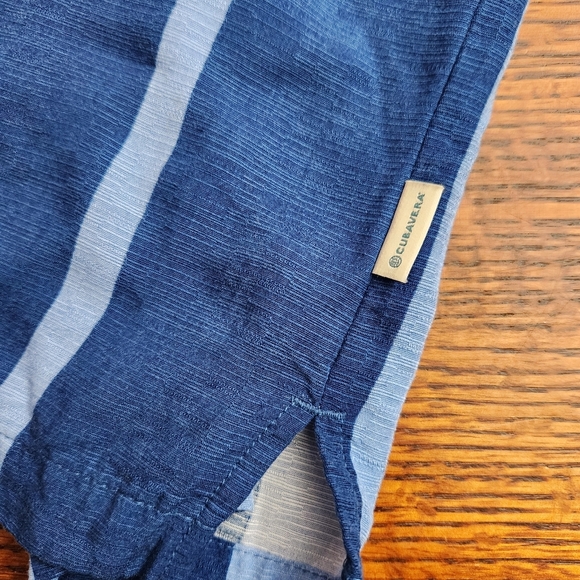 Cubavera XL short sleeve Blue stiped Button Down Shirt collared casual like new - Picture 6 of 11